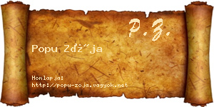 Popu Zója névjegykártya
